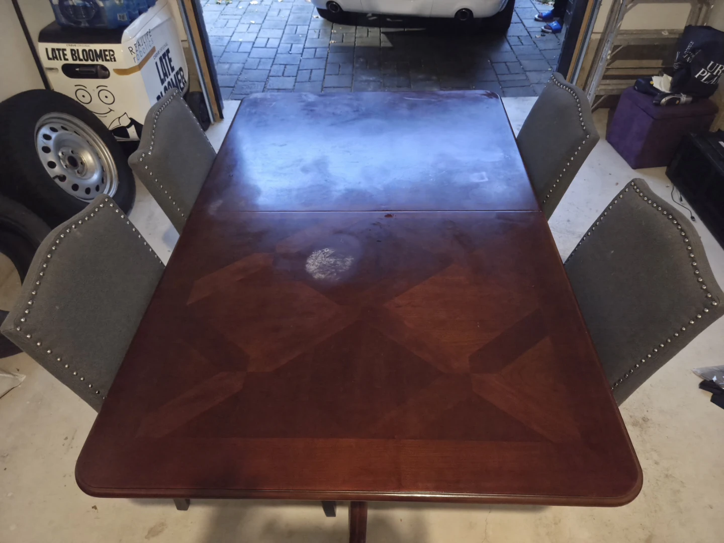Dining Table with 4 Chairs - Dark Wood - photo 4
