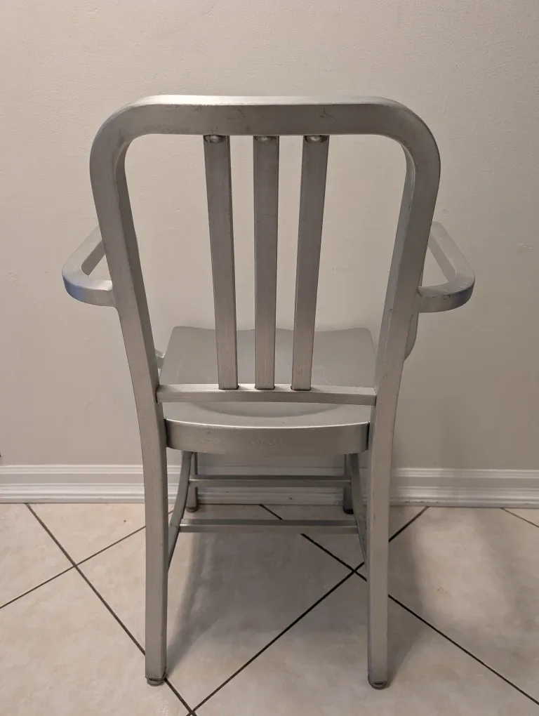 Emeco 1006 Navy Arm Chair - Brushed Aluminum image indicator(3)