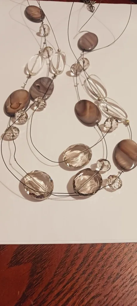 Beautiful Crystal Glass & Mother of Pearl Beaded Necklace image indicator(2)