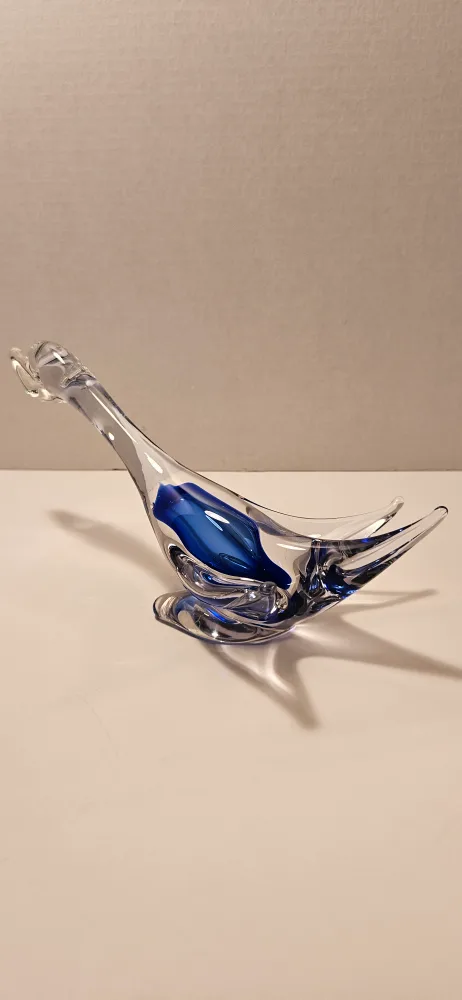 Blue & Clear Glass Duck Figurine image indicator(3)