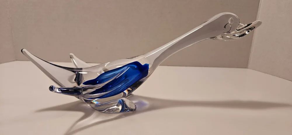 Blue & Clear Glass Duck Figurine image indicator(6)