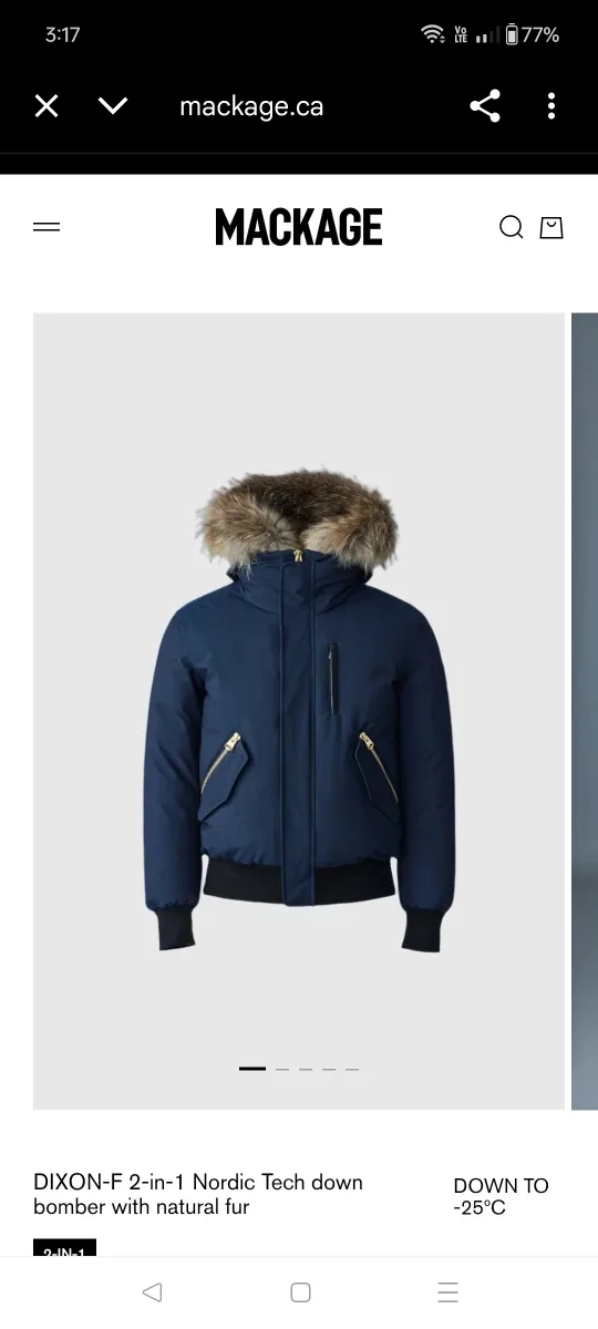 Mackage Dixon-F 2-in-1 Nordic Tech Down Bomber