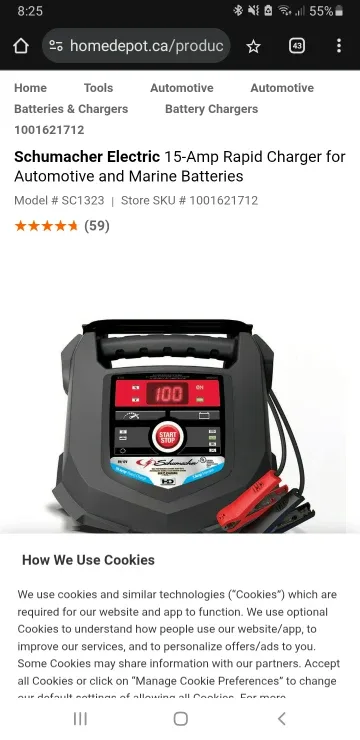 Schumacher Electric 15-Amp Rapid Charger SC1323