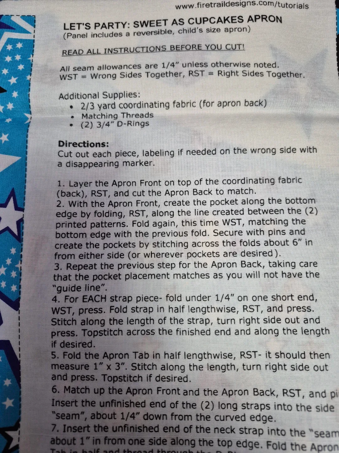 Let's Party: Sweet as Cupcakes Apron Panel image indicator(4)