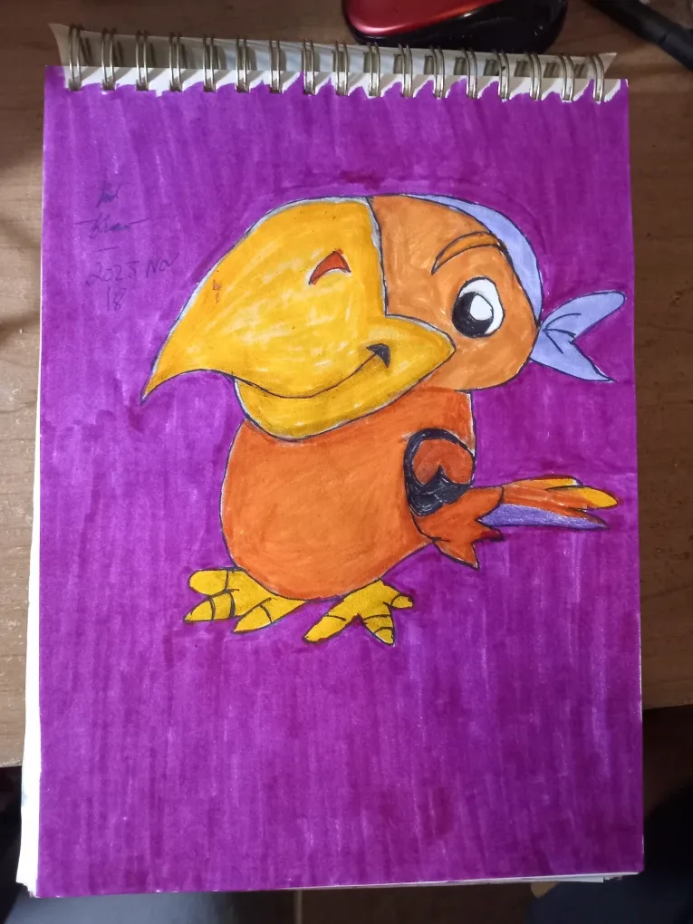 Orange Parrot Drawing Illustration by Custom Artist Sherwin image indicator(4)