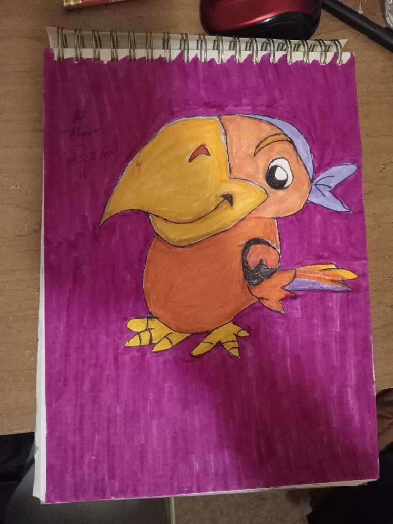 Orange Parrot Drawing Illustration by Custom Artist Sherwin image indicator(5)