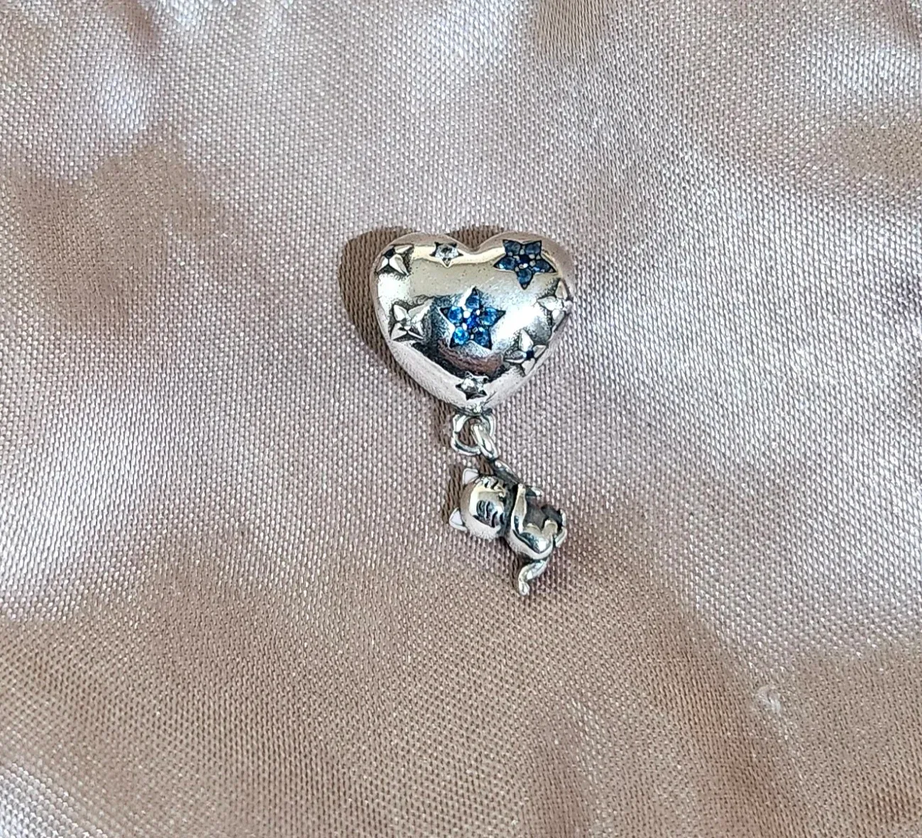 Heart & Cat Dangle Charm