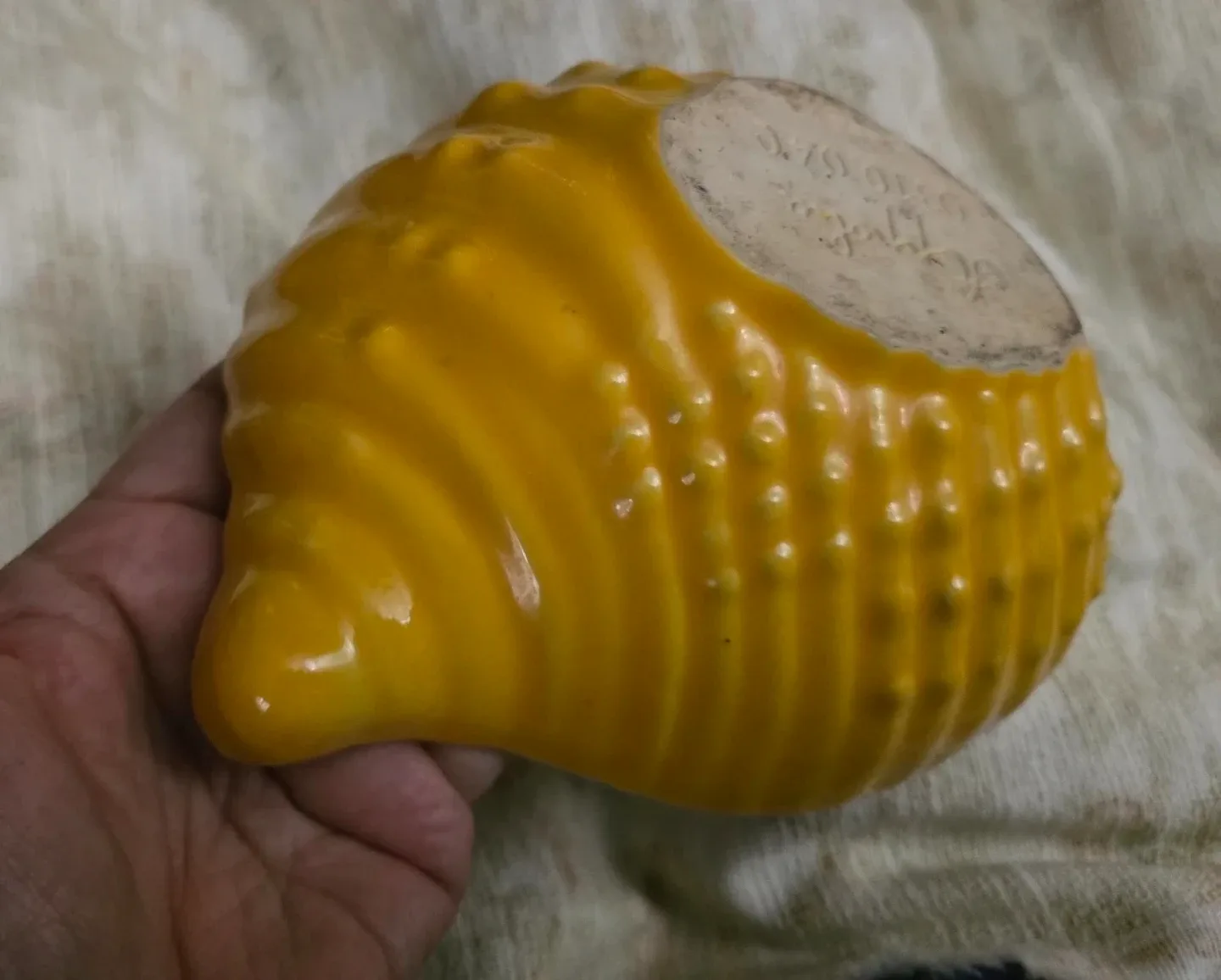 SIGNED Yellow Decorative Bowl image indicator(3)