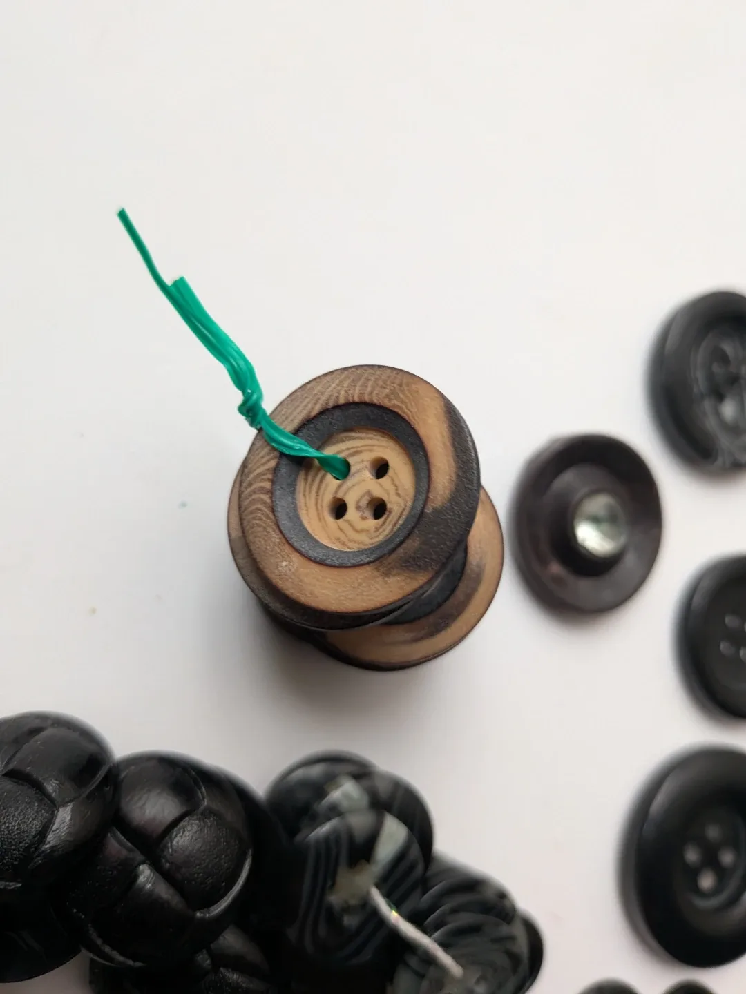 Mixed Lot of vintage Buttons: Black & Brown image indicator(10)