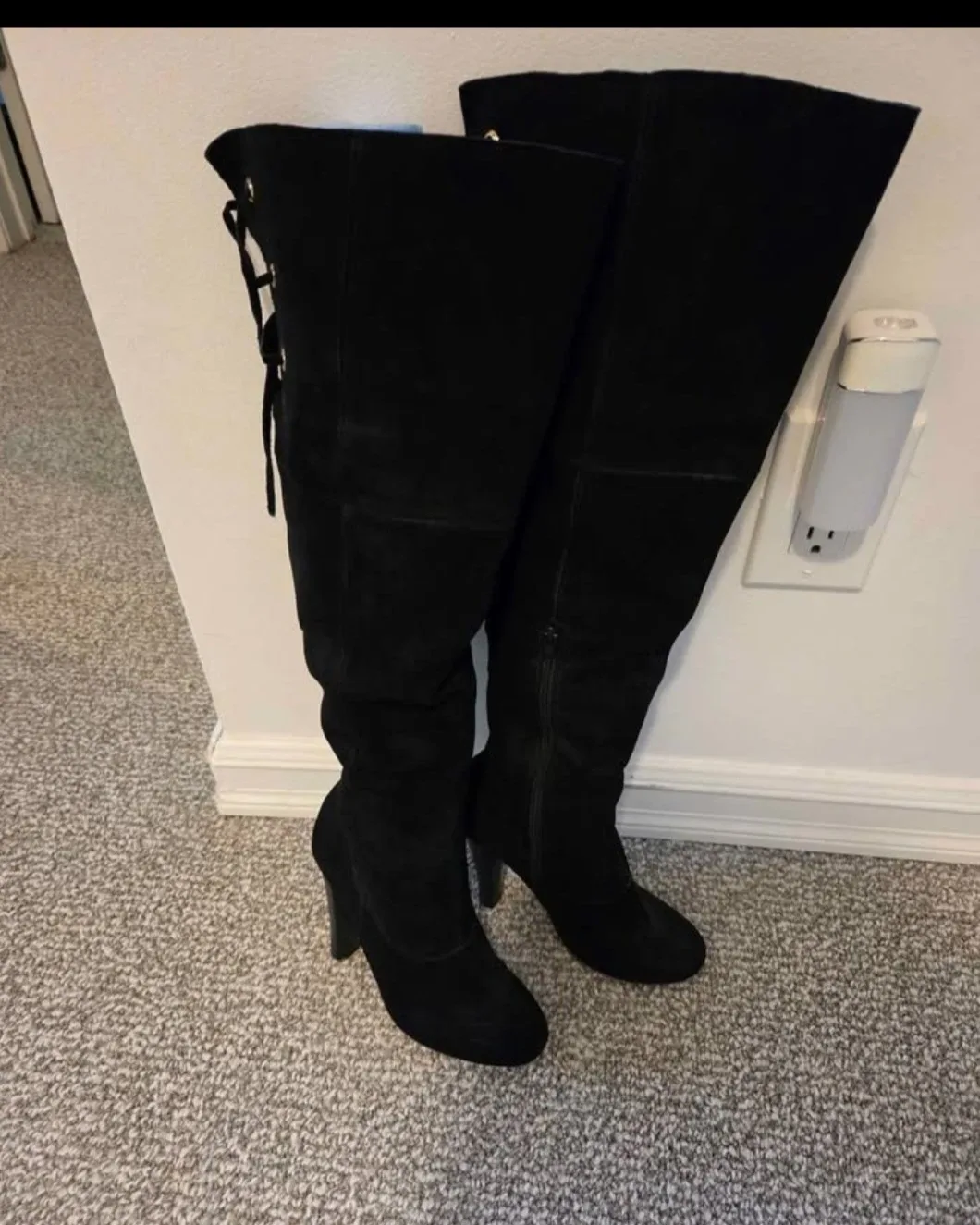 Thigh High Black Suede Boots