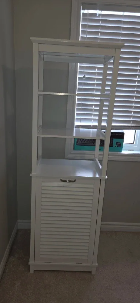 White Shelf with Laundry Hamper