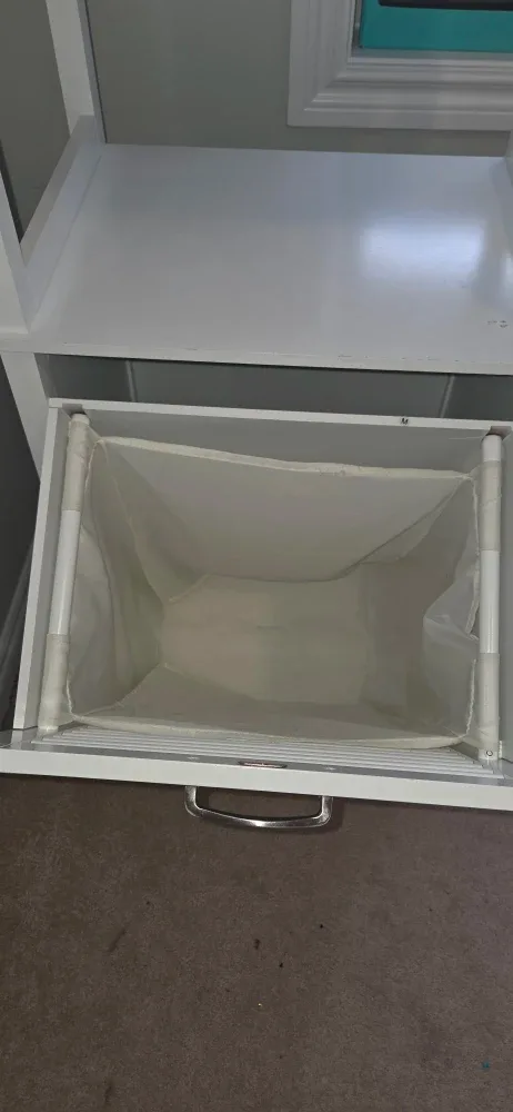 White Shelf with Laundry Hamper image indicator(2)