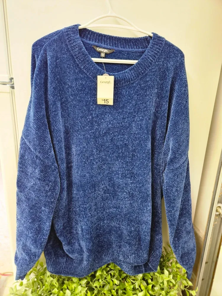 George Blue Chenille Sweater - XXL thumbnail