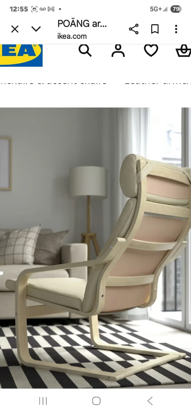 IKEA POÄNG Armchair - Birch Veneer/Glose Off-White (New Cushion) image indicator(6)