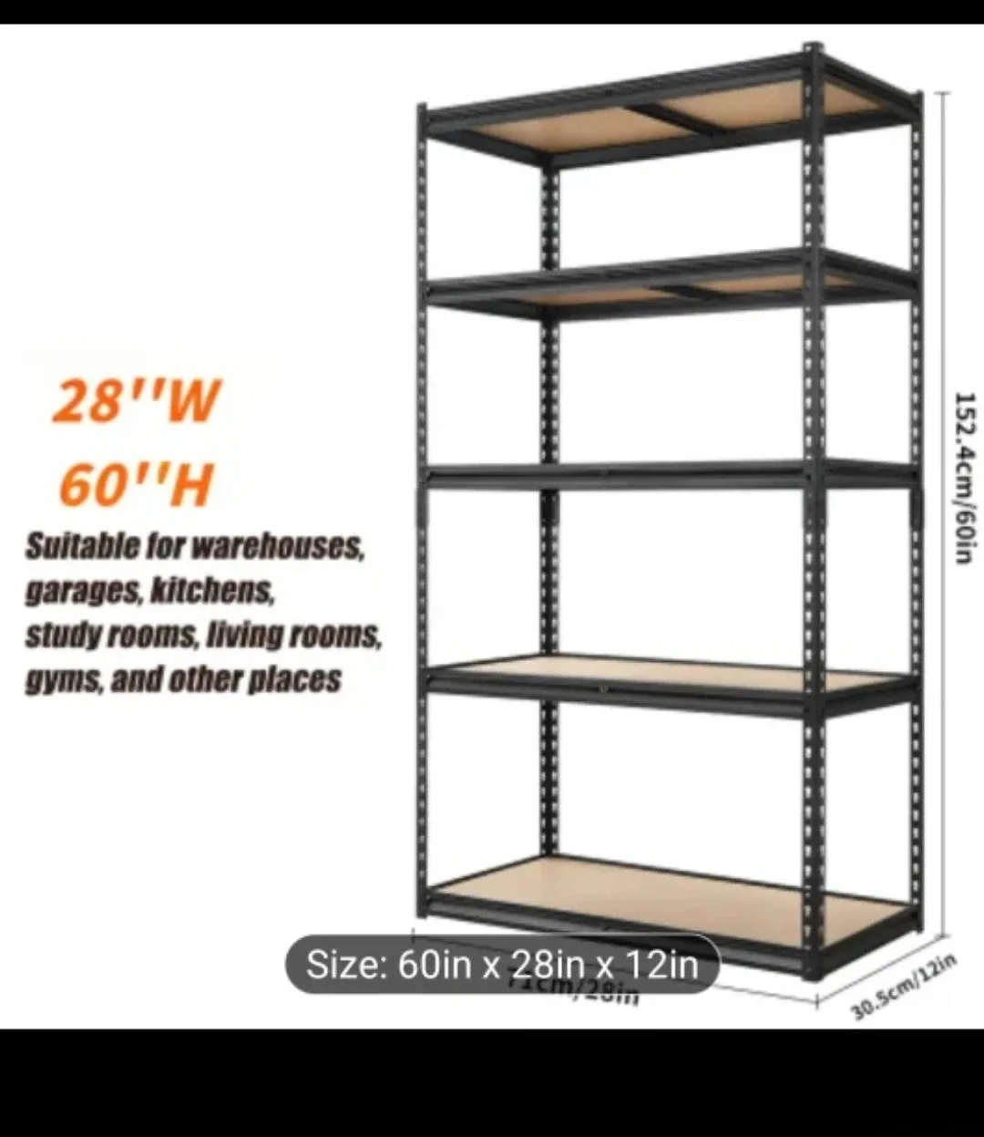 Metal Storage Rack - 60"x28"x12"