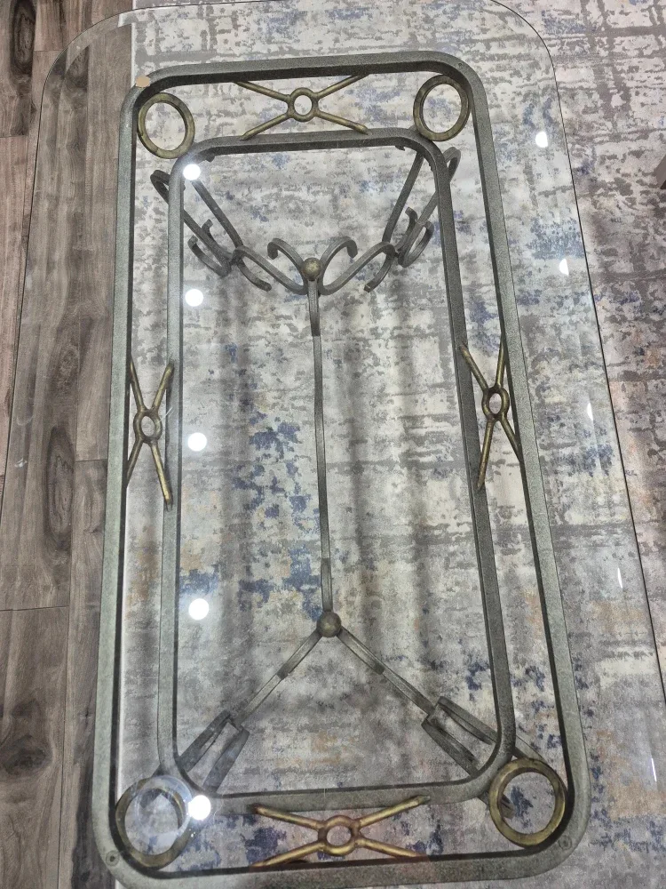 Glass Top Coffee Table - Metal Frame