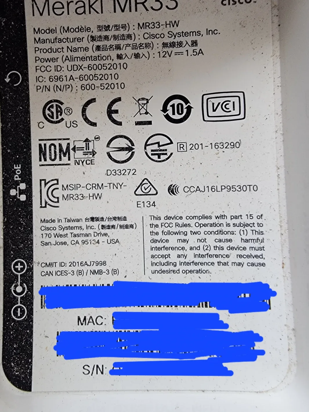 Cisco Meraki MR33 Wireless Access Point image indicator(3)