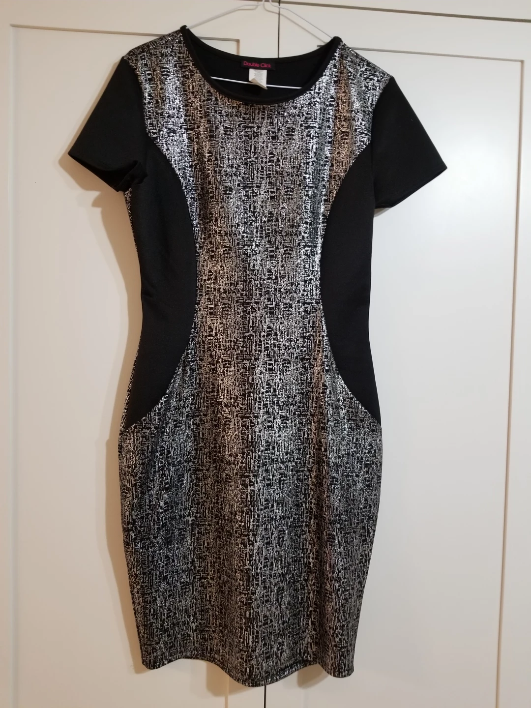 Double Click Black & Silver Dress - Size M