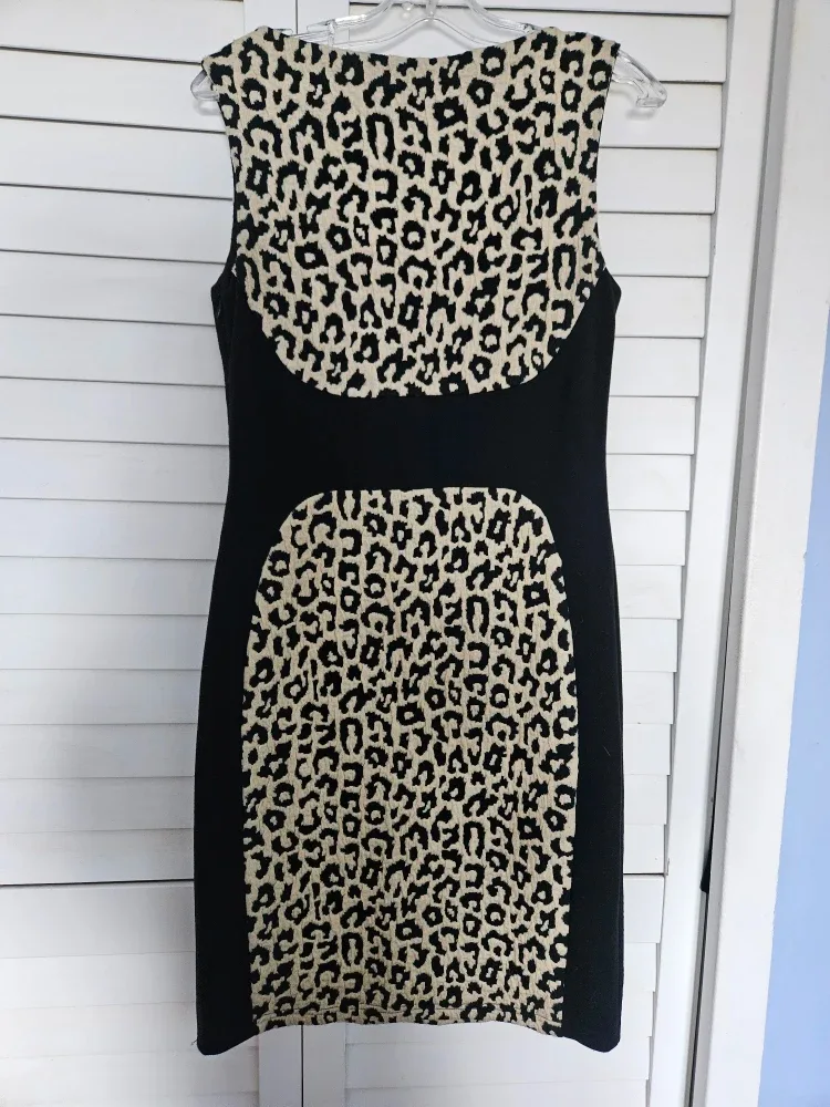 Joseph Ribkoff Dress - Size 12, Black & Leopard Print image indicator(3)