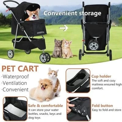 Black Pet Cart/Stroller - photo 3