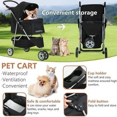 Black Pet Cart/Stroller image indicator(3)