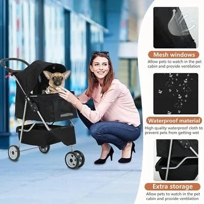 Black Pet Cart/Stroller - photo 4