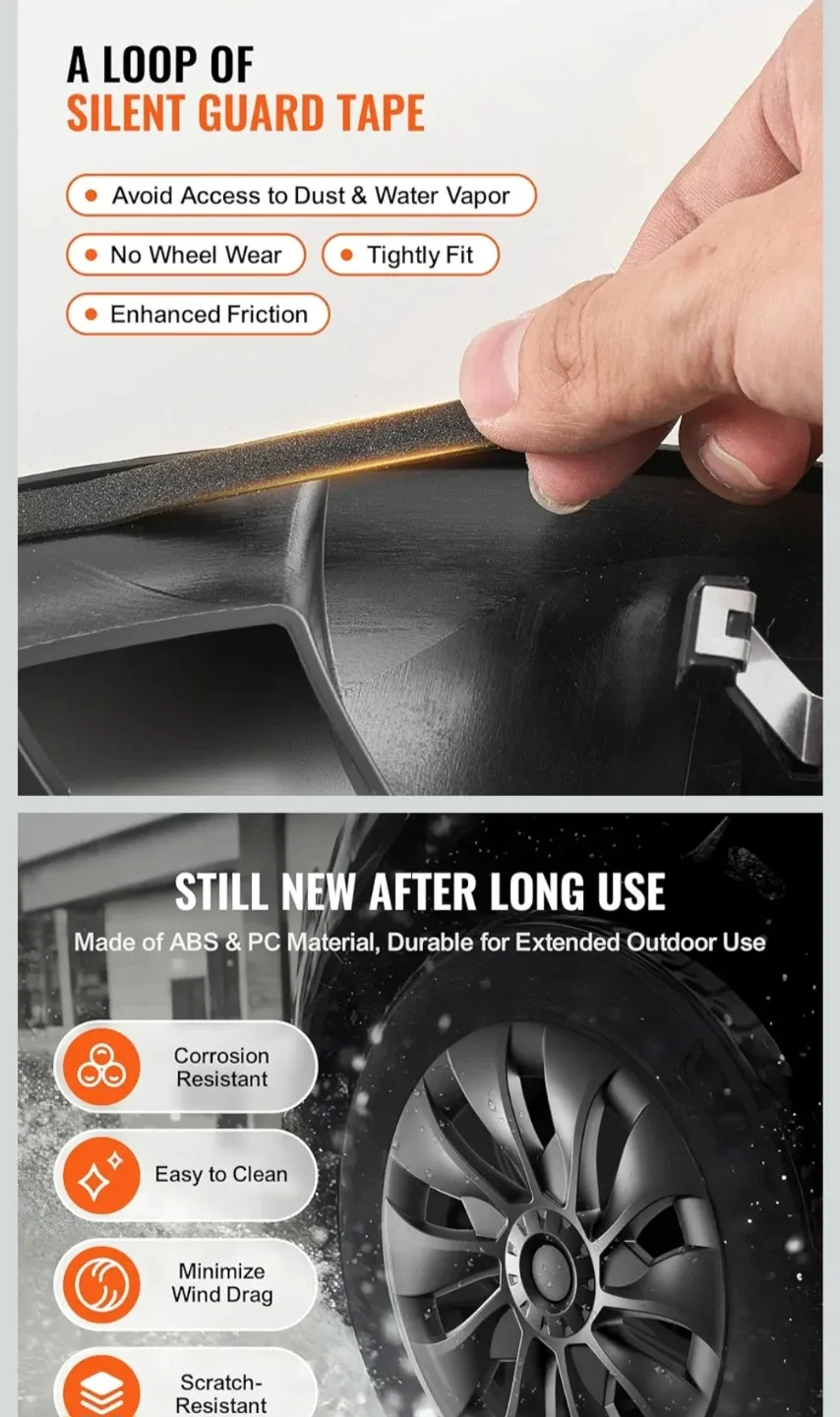 Vevor Hubcaps for Tesla Model 3 R18 (2017-2023) image indicator(5)