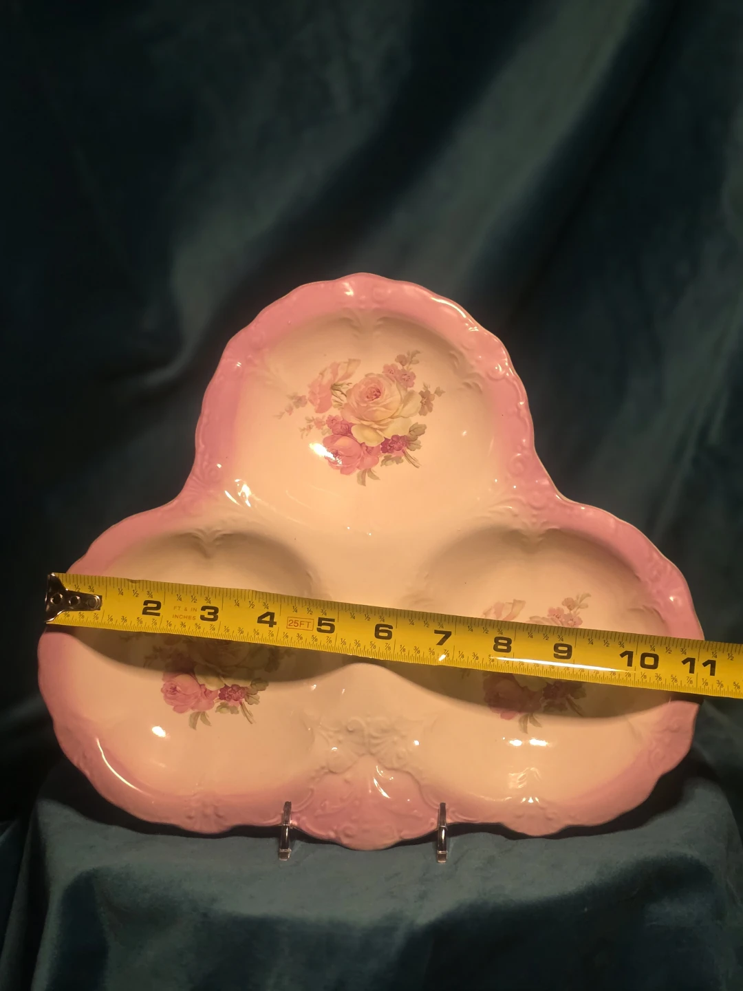 Vintage Pink Floral Divided Serving Dish - photo 3