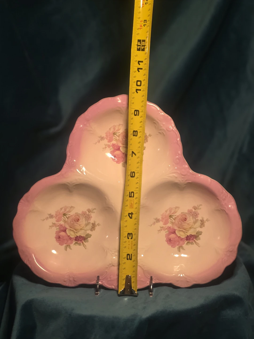 Vintage Pink Floral Divided Serving Dish - photo 4