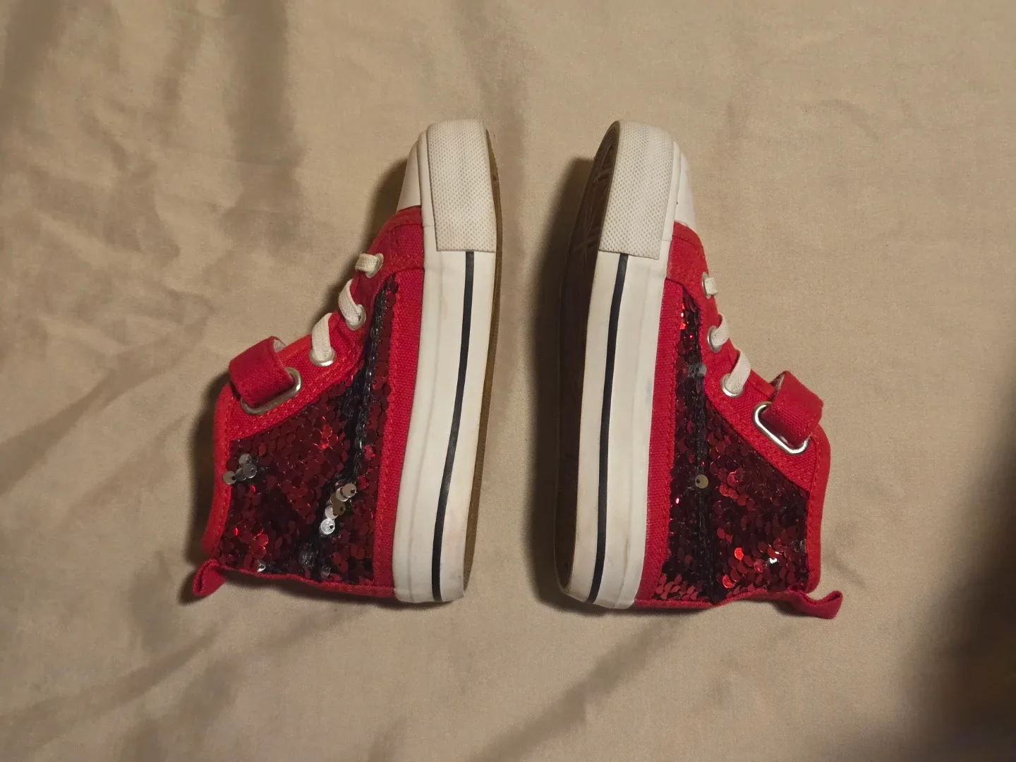 Red Sequin High-Top Sneakers - Size 8 Toddler