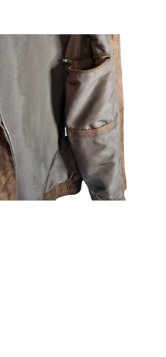 New w Tag Brown Suede Bomber Jacket image indicator(5)