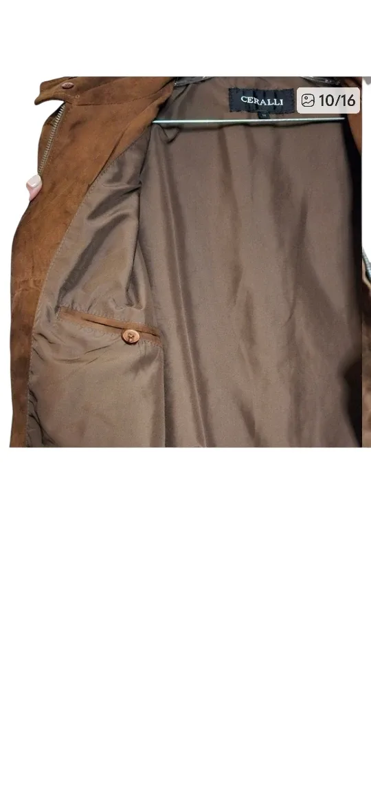 New w Tag Brown Suede Bomber Jacket image indicator(6)