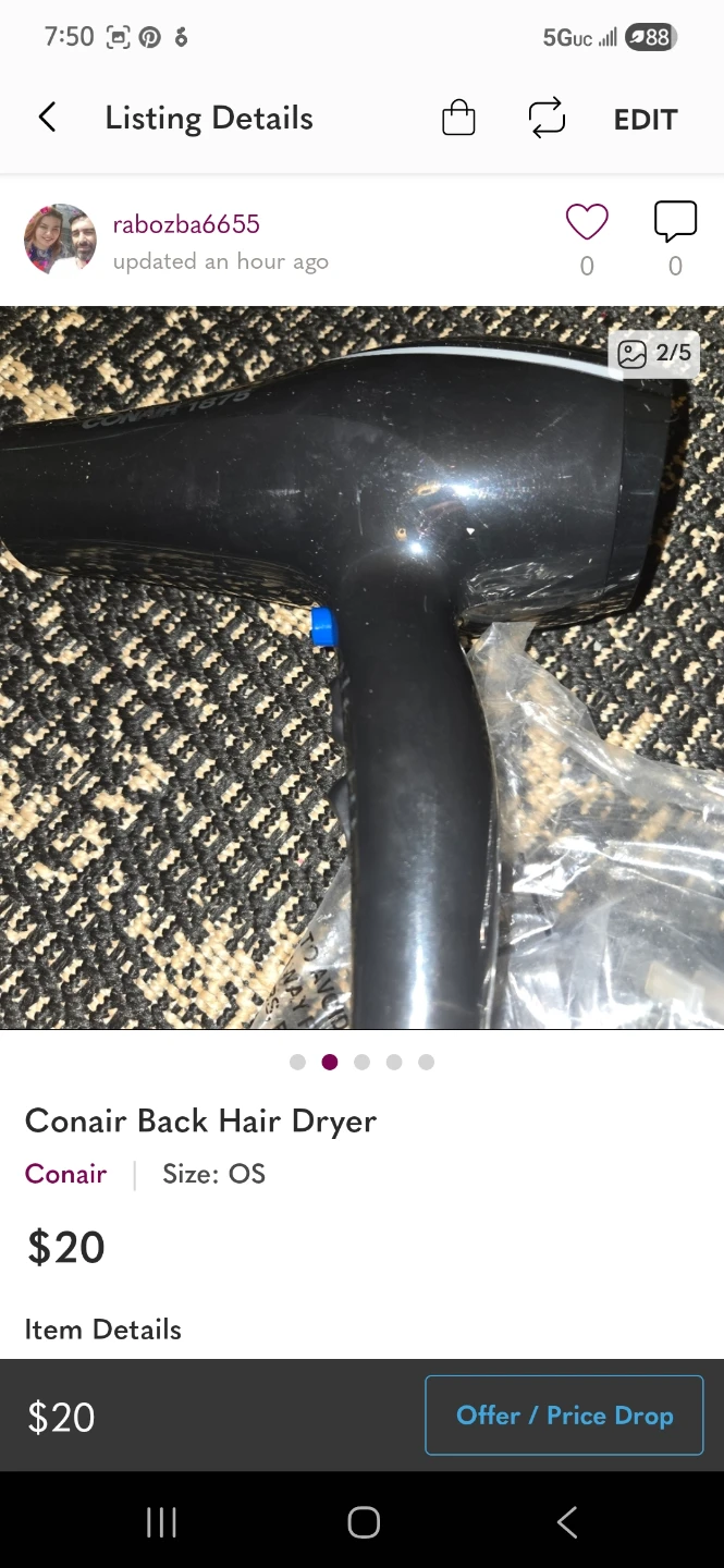 Conair black color hair dryer