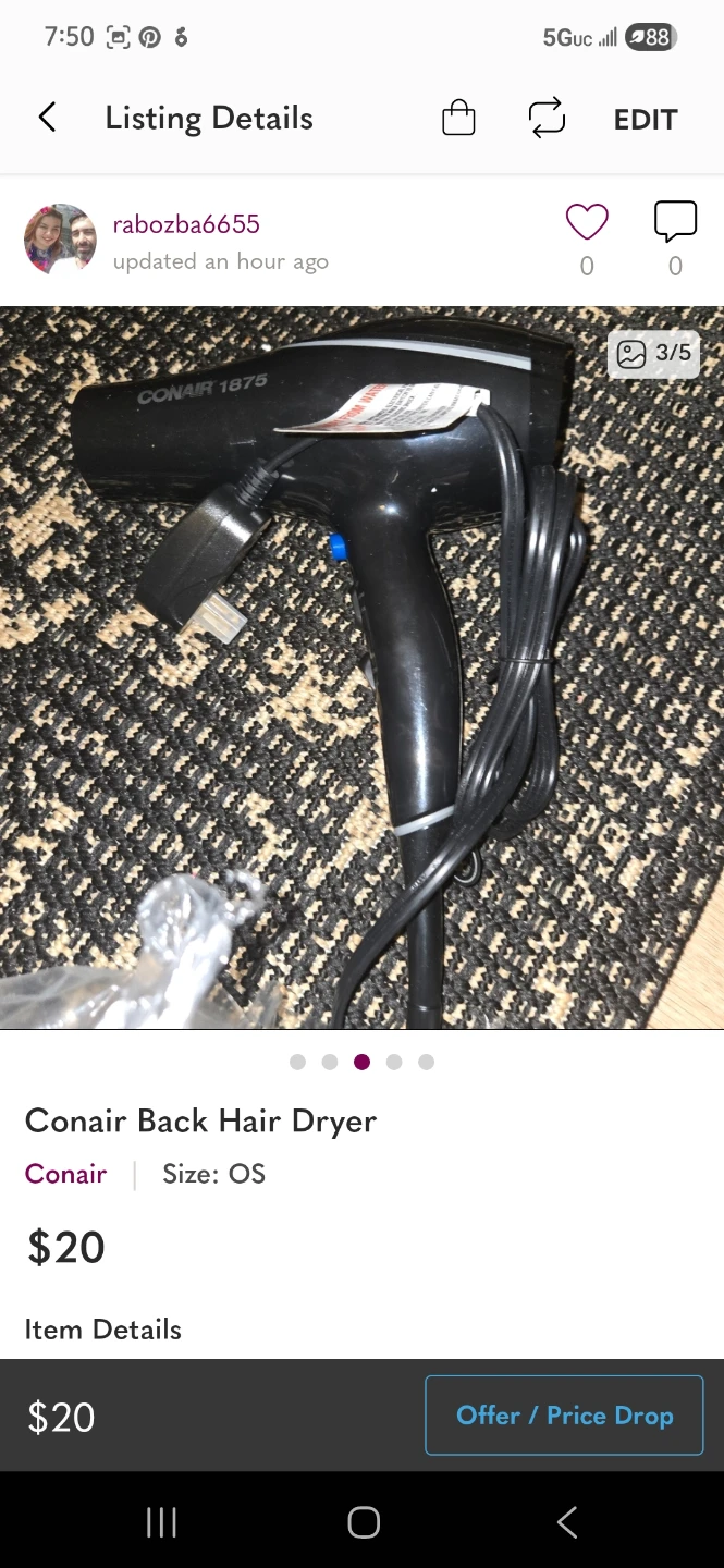 Conair black color hair dryer - photo 2