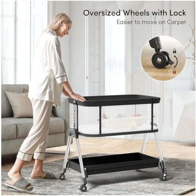 BRAND NEW SEALED - Bedside Crib with Adjustable Height image indicator(4)