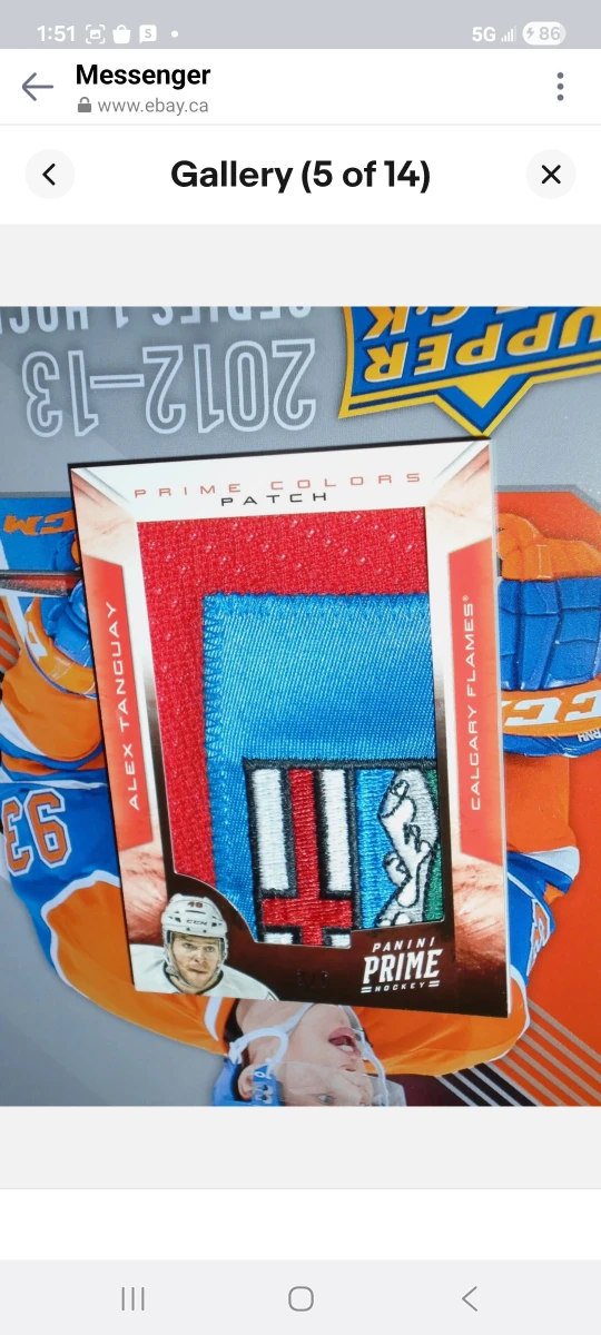 Alex Tanguay Panini Prime Hockey Card/ Calgary Flames - photo 3