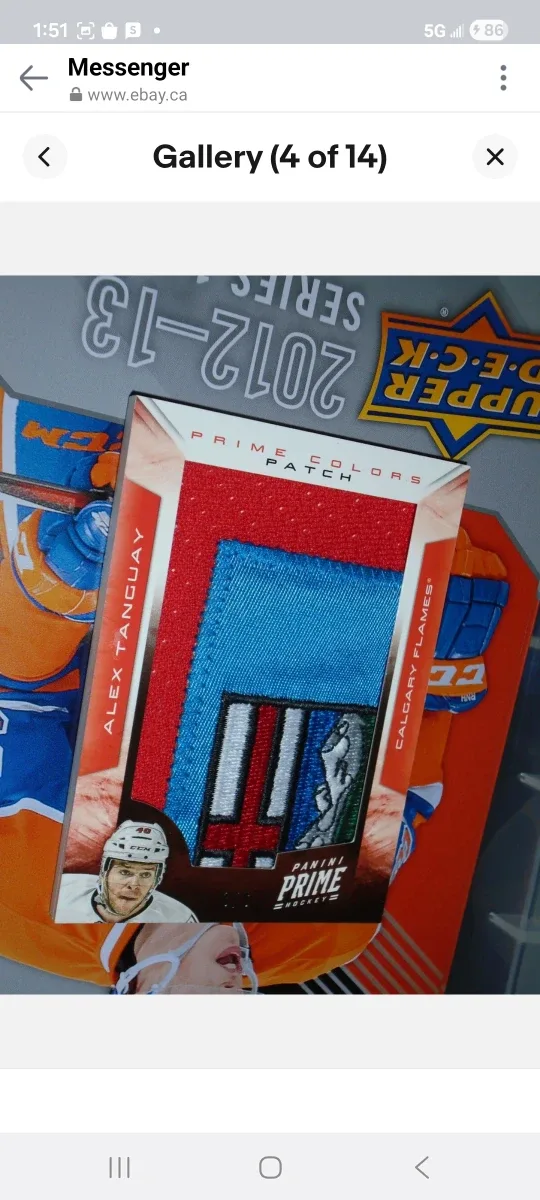 Alex Tanguay Panini Prime Hockey Card/ Calgary Flames image indicator(4)