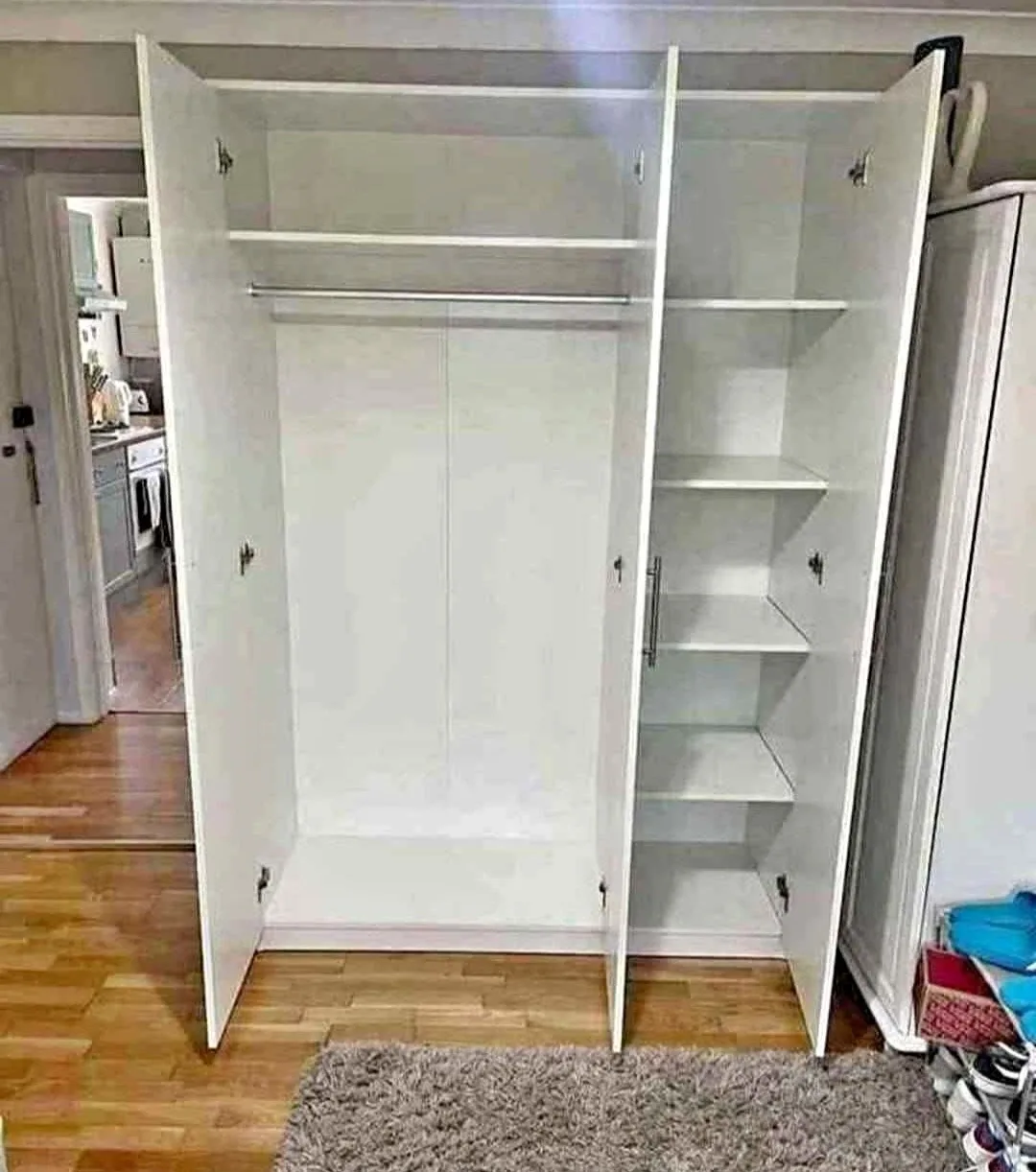 White Wardrobe with Shelves