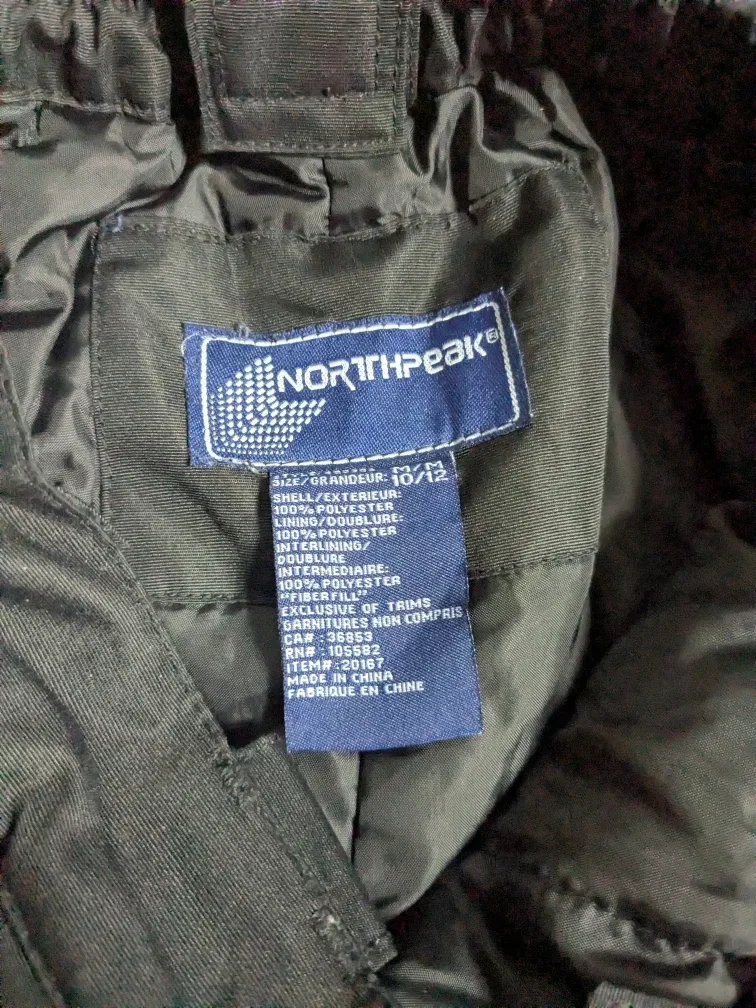 Northpeak Black Snow Pants Size 10/12 image indicator(3)