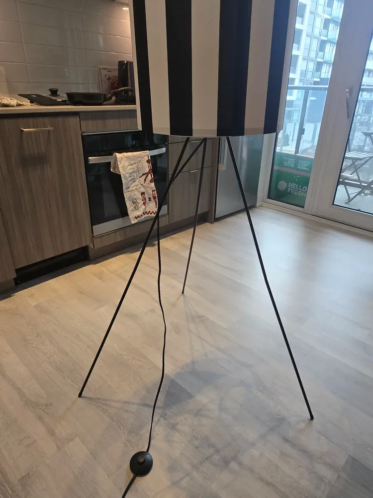 IKEA Black & White Striped Floor Lamp