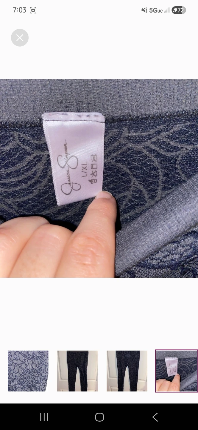 Jessica Simpson leggings blue floral design sz XL - photo 2