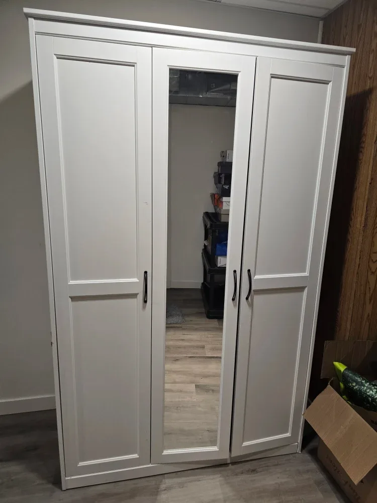 White Wardrobe with Mirror Door