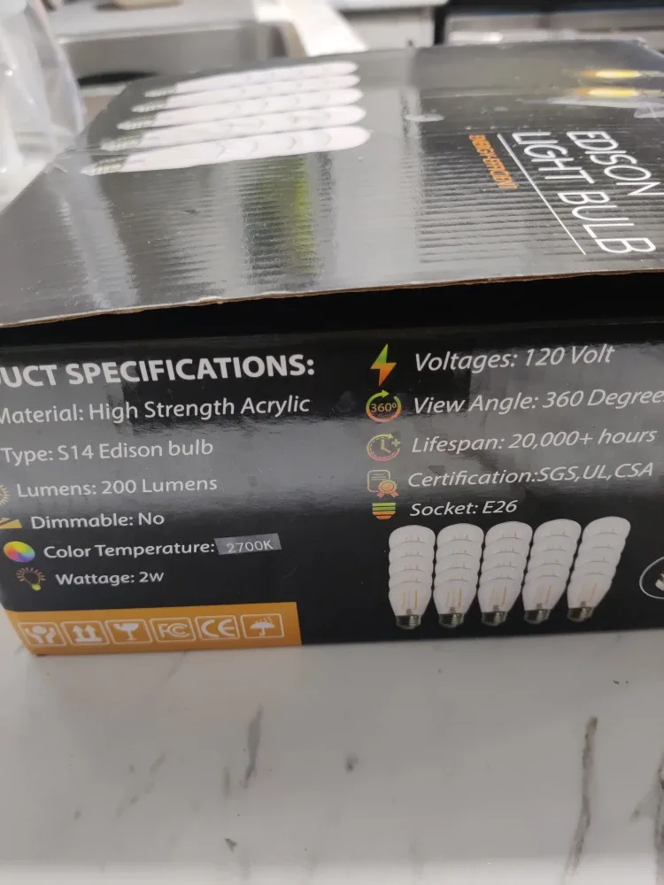 Edison S14 Light Bulbs - 200 Lumens image indicator(2)