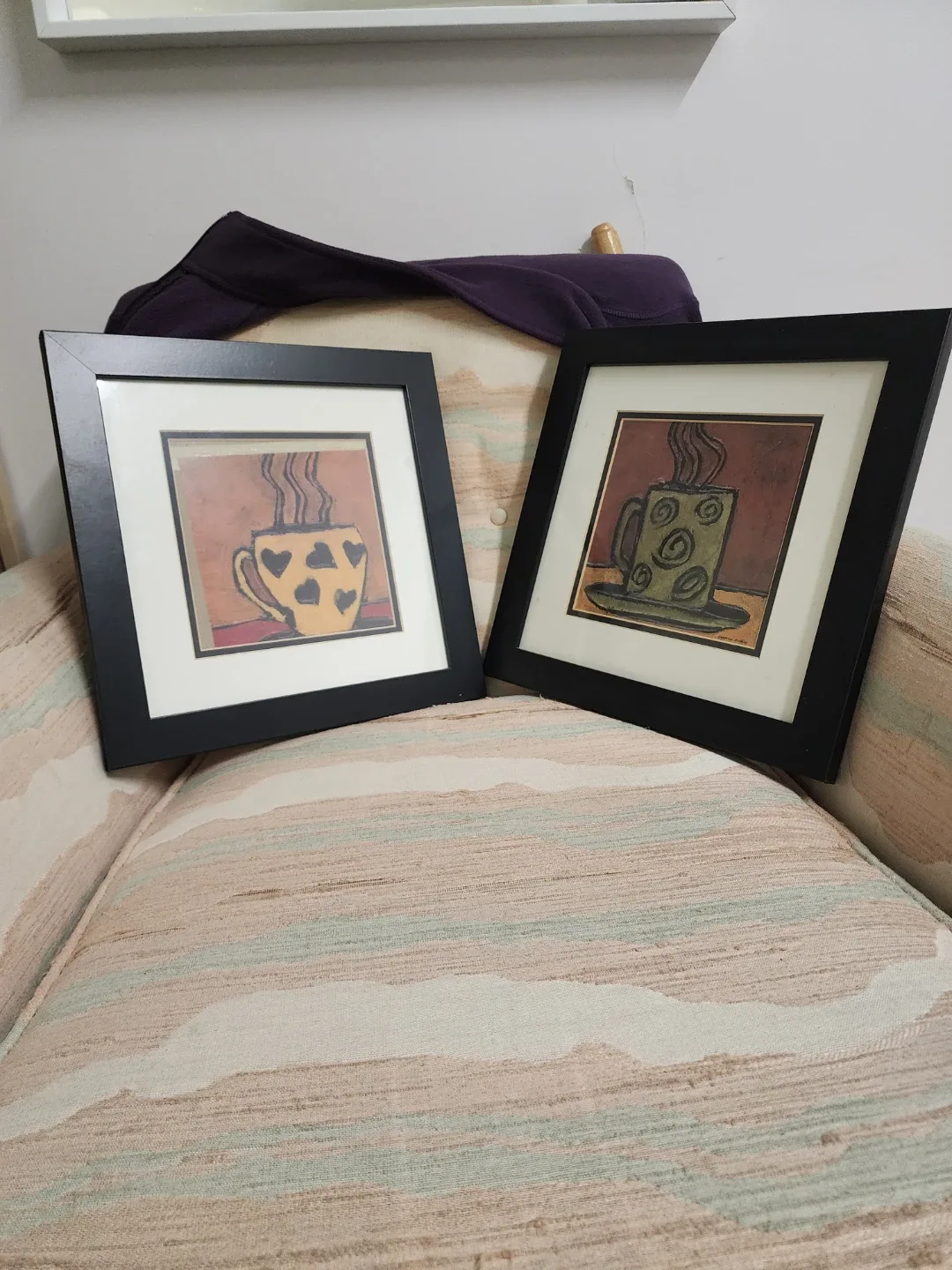 Framed Coffee Cup Art - Set of 2