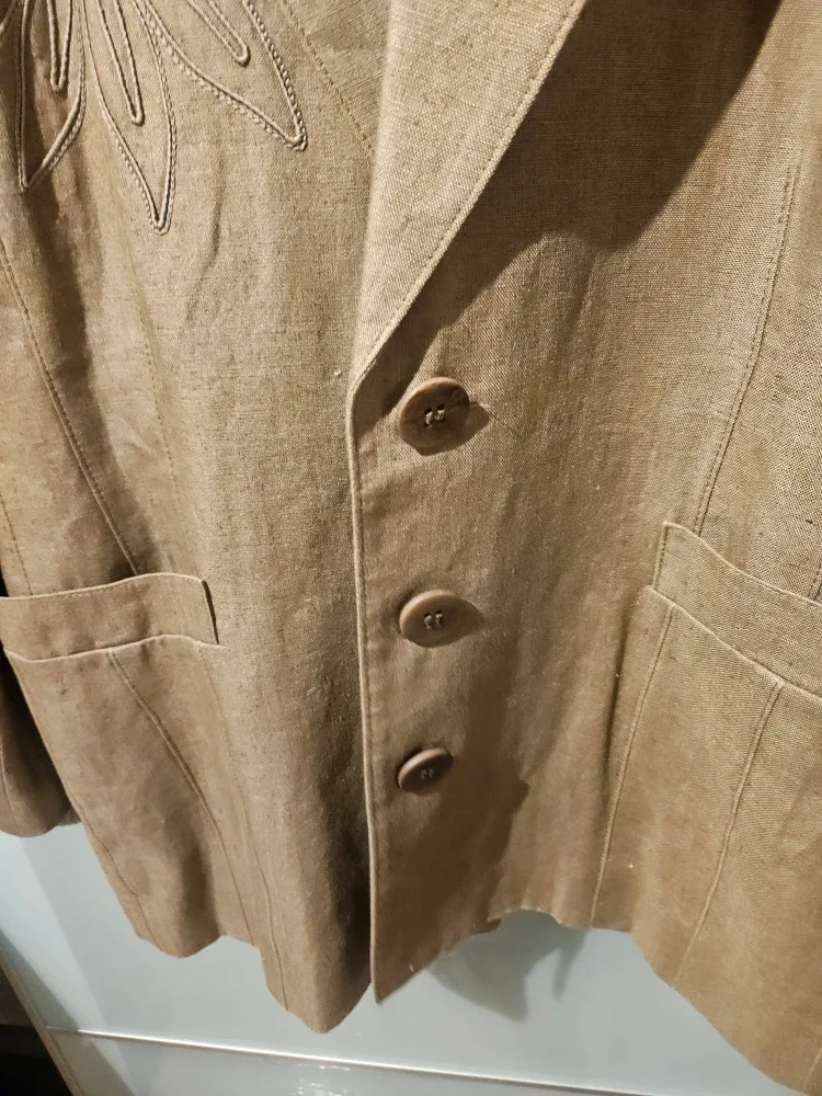 Escada-Germany Jacket& skirt Linen set. Size 38 image indicator(3)