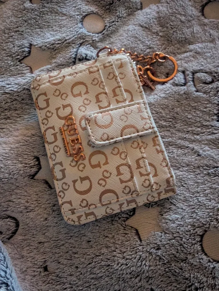 Guess Card Holder Keychain - Beige