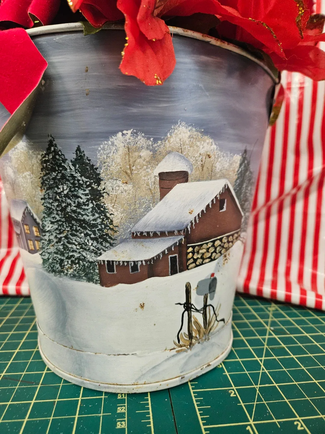 Painted Christmas Poinsettia Bucket image indicator(2)