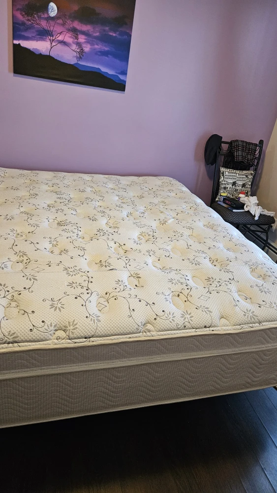 King quilted Bedspread, metal frame and matress - photo 3