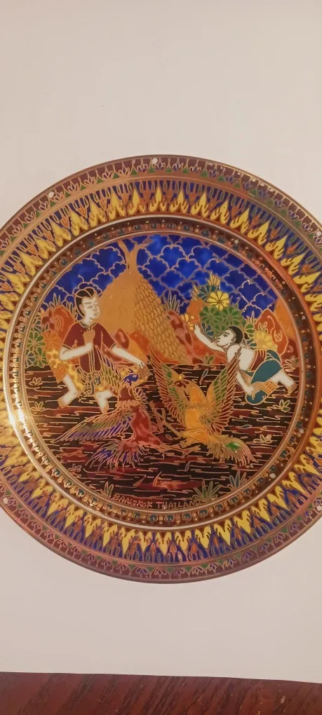 24K Gold Handpainted Bangkok Thailand Small Plate image indicator(3)