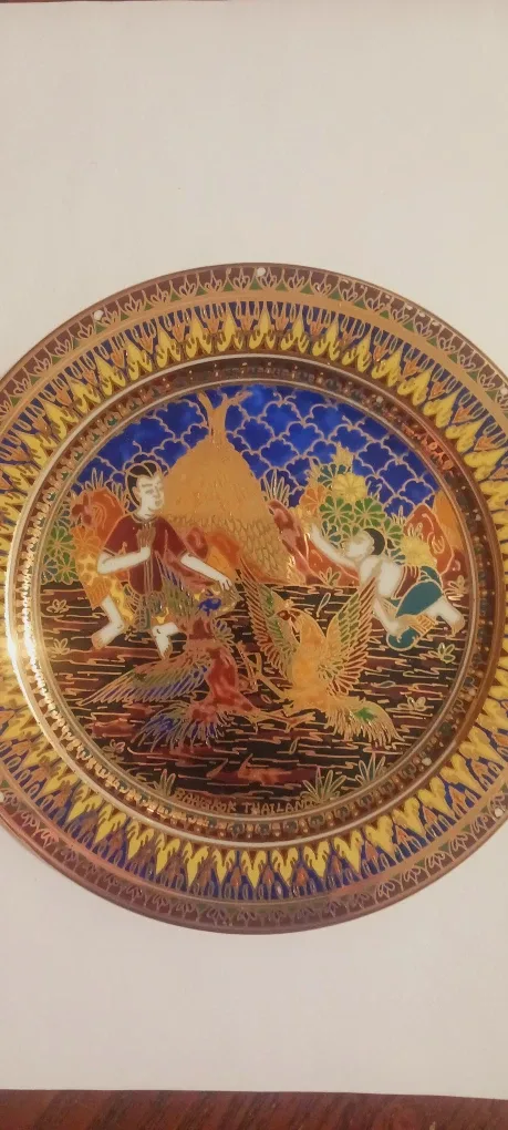 24K Gold Handpainted Bangkok Thailand Small Plate image indicator(4)